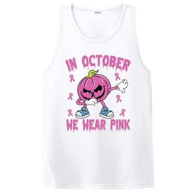 In October We Wear Pink Breast Cancer Pumpkin Halloween PosiCharge Competitor Tank