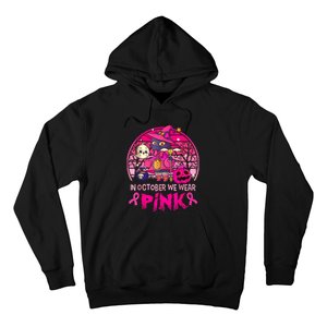 In October We Wear Pink Witch Cat Breast Cancer Awareness Hoodie