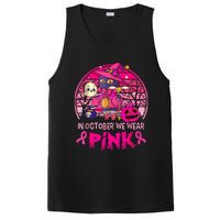 In October We Wear Pink Witch Cat Breast Cancer Awareness PosiCharge Competitor Tank