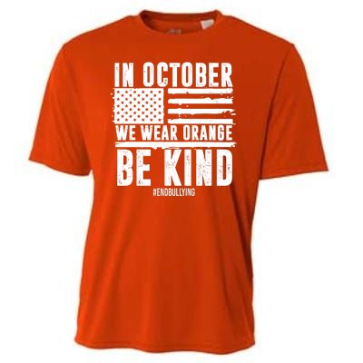 In October We Wear Orange Be Kind End Bullying Usa Flag Unity Day Cooling Performance Crew T-Shirt