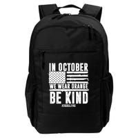 In October We Wear Orange Be Kind End Bullying Usa Flag Unity Day Backpack