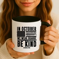 In October We Wear Orange Be Kind End Bullying Usa Flag Unity Day Mug