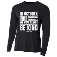 In October We Wear Orange Be Kind End Bullying Usa Flag Unity Day Cooling Performance Long Sleeve Crew