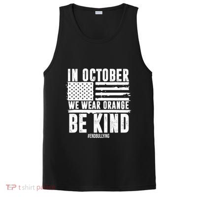 In October We Wear Orange Be Kind End Bullying Usa Flag Unity Day PosiCharge Competitor Tank