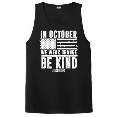 In October We Wear Orange Be Kind End Bullying Usa Flag Unity Day PosiCharge Competitor Tank