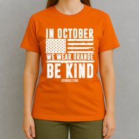 In October We Wear Orange Be Kind End Bullying Usa Flag Unity Day T-Shirt