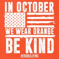 In October We Wear Orange Be Kind End Bullying Usa Flag Unity Day T-Shirt