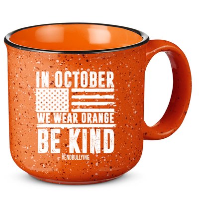 In October We Wear Orange Be Kind End Bullying Usa Flag Unity Day 15oz Campfire Ceramic Mug