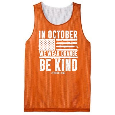 In October We Wear Orange Be Kind End Bullying Usa Flag Unity Day Mesh Reversible Basketball Jersey Tank