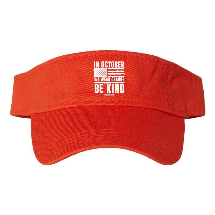 In October We Wear Orange Be Kind End Bullying Usa Flag Unity Day Visor