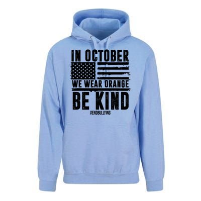 In October We Wear Orange Be Kind End Bullying Usa Flag Unity Day Unisex Surf Hoodie