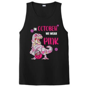 In October We Wear Pink Breast Cancer Trex Dino PosiCharge Competitor Tank