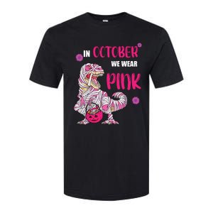 In October We Wear Pink Breast Cancer Trex Dino Softstyle CVC T-Shirt