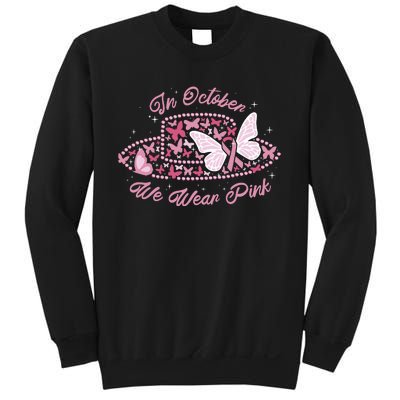 In October We Wear Pink Butterfly Ribbon Sweatshirt