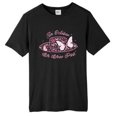 In October We Wear Pink Butterfly Ribbon Tall Fusion ChromaSoft Performance T-Shirt