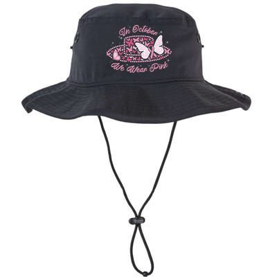 In October We Wear Pink Butterfly Ribbon Bucket Hat