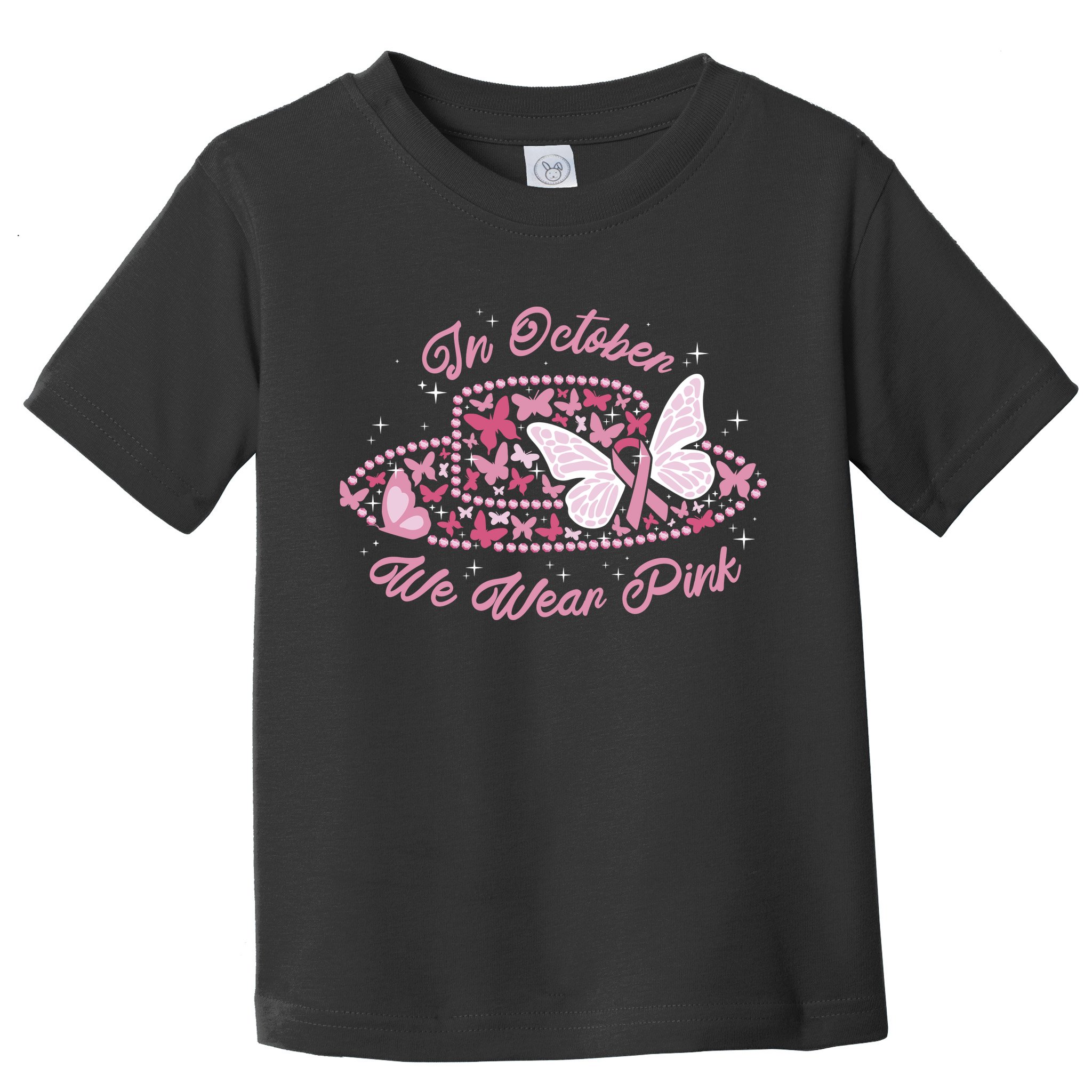 In October We Wear Pink Butterfly Ribbon Toddler T-Shirt