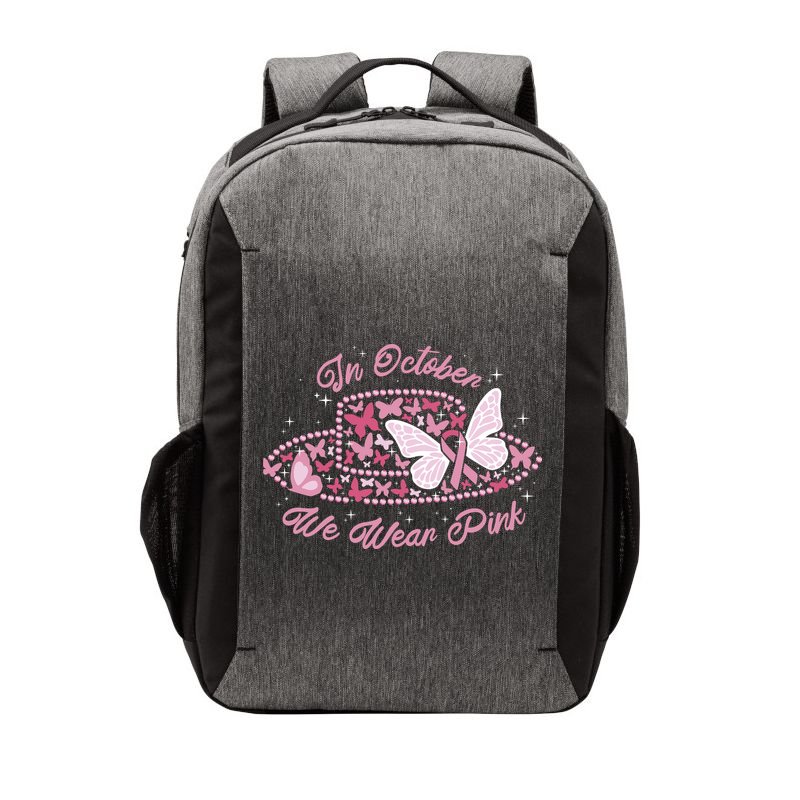 In October We Wear Pink Butterfly Ribbon Vector Backpack