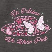 In October We Wear Pink Butterfly Ribbon Vector Backpack