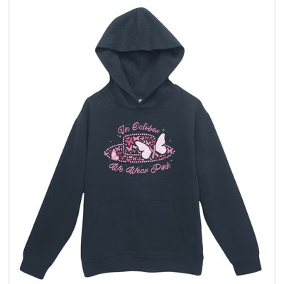 In October We Wear Pink Butterfly Ribbon Urban Pullover Hoodie