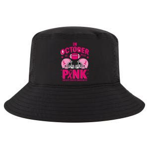 In October We Wear Pin.K Football Breast Cancer Awareness Cool Comfort Performance Bucket Hat