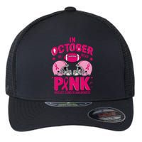 In October We Wear Pin.K Football Breast Cancer Awareness Flexfit Unipanel Trucker Cap