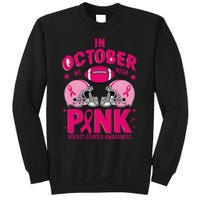 In October We Wear Pin.K Football Breast Cancer Awareness Sweatshirt