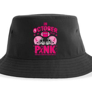 In October We Wear Pin.K Football Breast Cancer Awareness Sustainable Bucket Hat