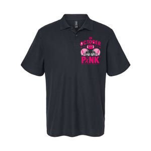 In October We Wear Pin.K Football Breast Cancer Awareness Softstyle Adult Sport Polo