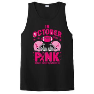 In October We Wear Pin.K Football Breast Cancer Awareness PosiCharge Competitor Tank