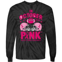 In October We Wear Pin.K Football Breast Cancer Awareness Tie-Dye Long Sleeve Shirt