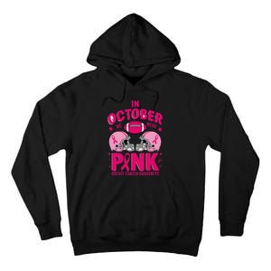 In October We Wear Pin.K Football Breast Cancer Awareness Tall Hoodie