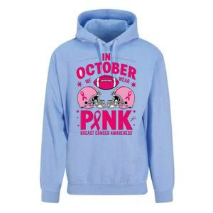 In October We Wear Pin.K Football Breast Cancer Awareness Unisex Surf Hoodie