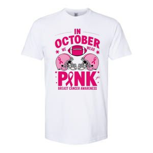 In October We Wear Pin.K Football Breast Cancer Awareness Softstyle CVC T-Shirt