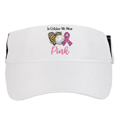 In October We Wear Pink Volleyball Breast Cancer Awareness  Adult Drive Performance Visor