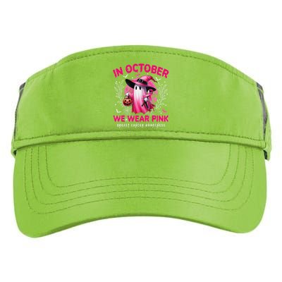 In October We Wear Pin.K Ghost Witch Breast Cancer Awareness Adult Drive Performance Visor