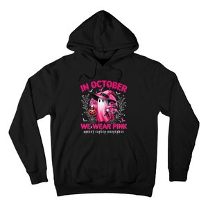 In October We Wear Pin.K Ghost Witch Breast Cancer Awareness Hoodie