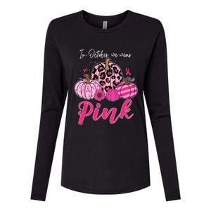 In October We Wear Pink Pumpkin Breast Cancer Awareness Womens Cotton Relaxed Long Sleeve T-Shirt