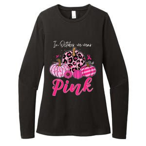 In October We Wear Pink Pumpkin Breast Cancer Awareness Womens CVC Long Sleeve Shirt