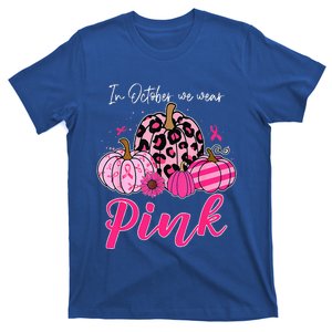 In October We Wear Pink Pumpkin Breast Cancer Awareness T-Shirt