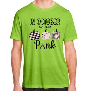 In October We Wear Pink Pumpkin Breast Cancer Adult ChromaSoft Performance T-Shirt