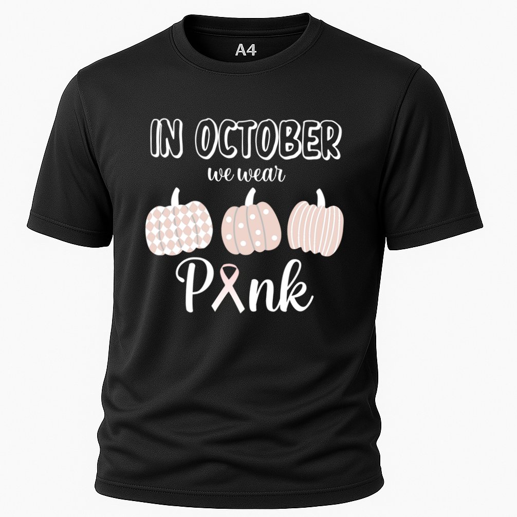 In October We Wear Pink Pumpkin Breast Cancer Cooling Performance Crew T-Shirt
