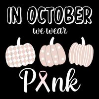 In October We Wear Pink Pumpkin Breast Cancer Apron