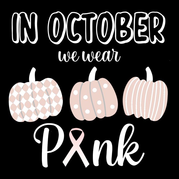 In October We Wear Pink Pumpkin Breast Cancer Apron