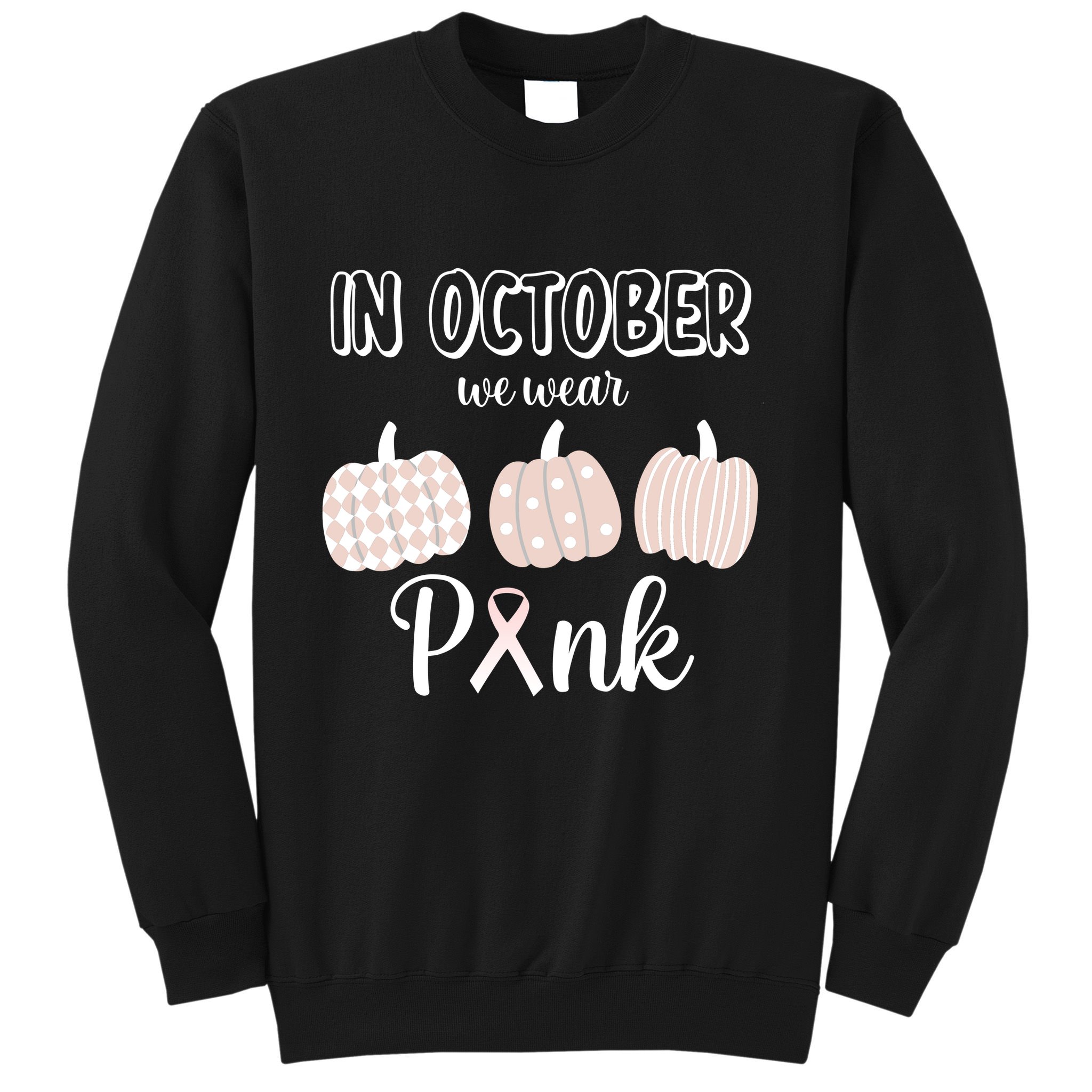 In October We Wear Pink Pumpkin Breast Cancer Sweatshirt