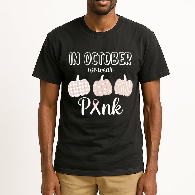 In October We Wear Pink Pumpkin Breast Cancer Tall T-Shirt