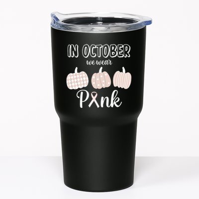 In October We Wear Pink Pumpkin Breast Cancer Tumbler