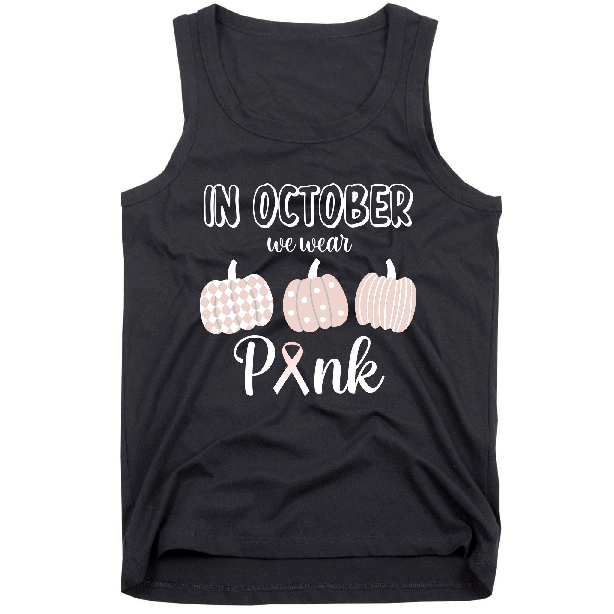 In October We Wear Pink Pumpkin Breast Cancer Tank Top