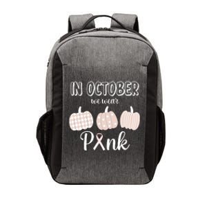 In October We Wear Pink Pumpkin Breast Cancer Vector Backpack