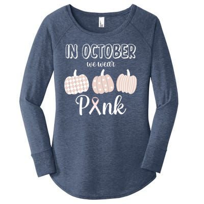 In October We Wear Pink Pumpkin Breast Cancer Women's Perfect Tri Tunic Long Sleeve Shirt